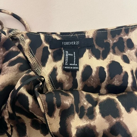 Forever 21 Super Sexy Leopard Maxi Slip Strappy‎ Date Night Dress Size Small - Picture 11 of 15